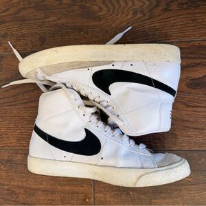 Nike White and Black High-Top Athletic Shoes